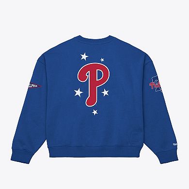 Women's Mitchell & Ness Royal Philadelphia Phillies Pep Rally Sweatshirt