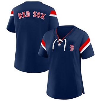 Women's Profile Navy Boston Red Sox Lace-Up T-Shirt
