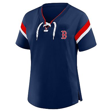 Women's Profile Navy Boston Red Sox Lace-Up T-Shirt