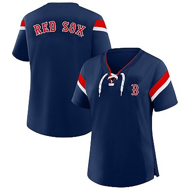 Women's Profile Navy Boston Red Sox Lace-Up T-Shirt