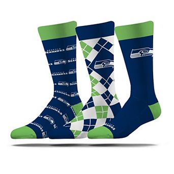 Unisex Strideline Seattle Seahawks Business Knit Crew Socks Three-Pack Set