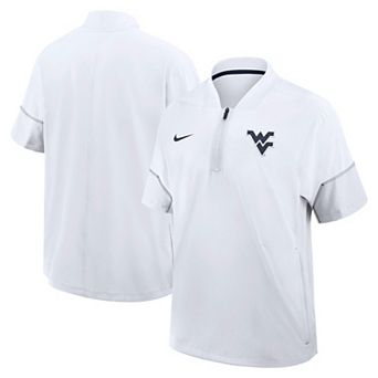 Men's Nike White West Virginia Mountaineers 2026 Sideline Short Sleeve Quarter-Zip Coach Jacket