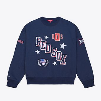 Women's Mitchell & Ness Navy Boston Red Sox Pep Rally Sweatshirt