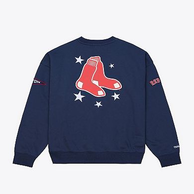 Women's Mitchell & Ness Navy Boston Red Sox Pep Rally Sweatshirt