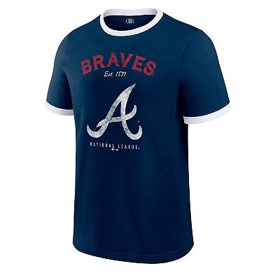 Men's Darius Rucker Collection by Fanatics Navy Atlanta Braves Washed Ringer T-Shirt