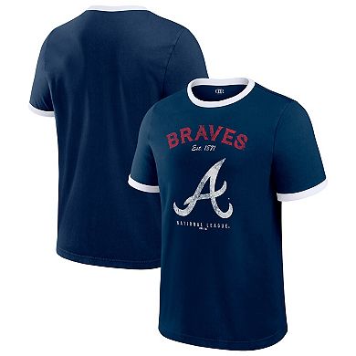 Men's Darius Rucker Collection by Fanatics Navy Atlanta Braves Washed Ringer T-Shirt