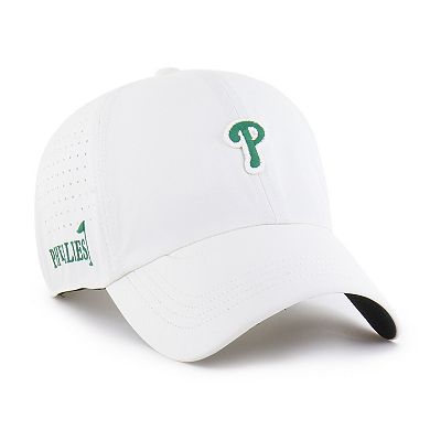 Men's '47 White Philadelphia Phillies Elevated Greens Clean Up Adjustable Hat
