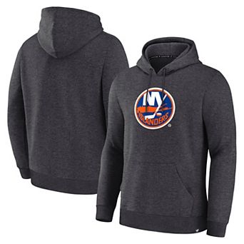 Men's Fanatics Heather Charcoal New York Islanders Essential Hoodie