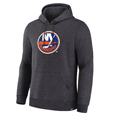Men's Fanatics Heather Charcoal New York Islanders Essential Hoodie