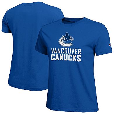 Women's Champion Blue Vancouver Canucks Wordmark Lockup T-Shirt