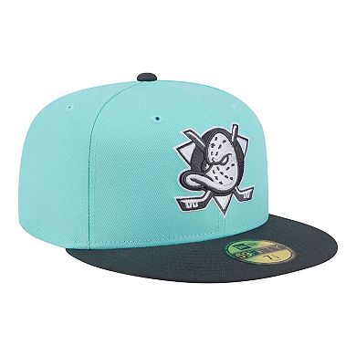 Men's New Era Turquoise/Charcoal Anaheim Ducks Two-Tone Color Pack 59FIFTY Fitted Hat