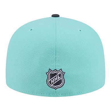 Men's New Era Turquoise/Charcoal Anaheim Ducks Two-Tone Color Pack 59FIFTY Fitted Hat