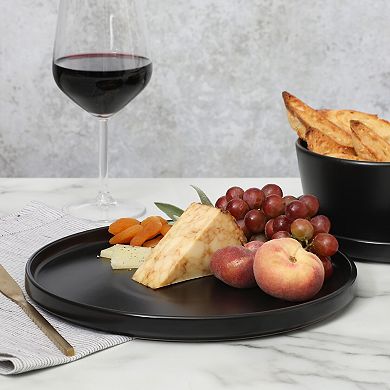 Gibson Home Bowery 32 Piece Matte Glaze Stoneware Plates Bowls and Mugs Set Service for 8