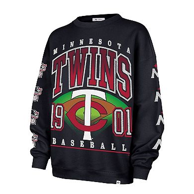 Women's '47 Navy Minnesota Twins Trendy Team Go Big Oversized Sweatshirt