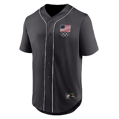 Men's Fanatics Gray Team USA Core Foundation Ball Button-Up Shirt