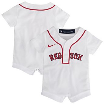 Newborn Nike White Boston Red Sox Home Replica Romper Jersey