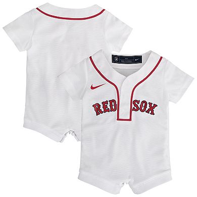 Newborn Nike White Boston Red Sox Home Replica Romper Jersey