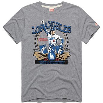 Unisex Homage Freddie Freeman Gray Los Angeles Dodgers 2026 Gold Collection Walk Off Tri-Blend T-Shirt