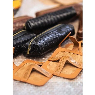 Woven Square Coasters Set of 4 with Holder