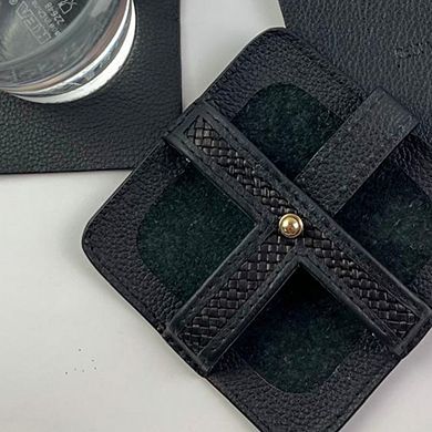 Woven Square Coasters Set of 4 with Holder