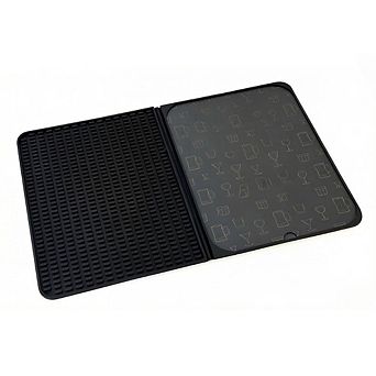 Zoulao Multifunctional Folding Cocktail Mat with Cutting Board, 18"x12" Bar Mat for Home & Travel