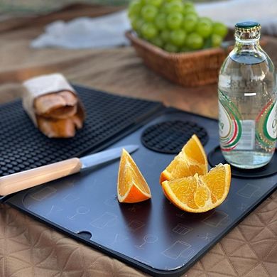 Zoulao Multifunctional Folding Cocktail Mat with Cutting Board, 18"x12" Bar Mat for Home & Travel