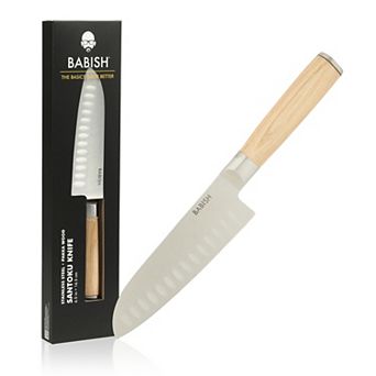 Babish High-Carbon 1.4116 German Steel 6.5 Inch Full Tang Razor Sharp Blade Santoku Knife