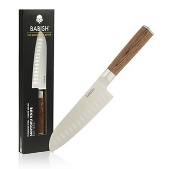 Babish High-Carbon 1.4116 German Steel 6.5 Inch Full Tang Razor Sharp Blade Santoku Knife