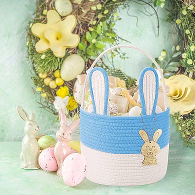Easter Bunny Woven Rope Egg Basket