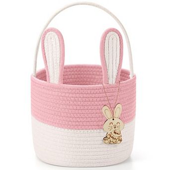 Easter Bunny Woven Rope Egg Basket