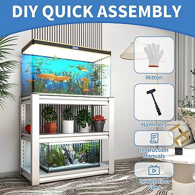 VIYET - 31.5H 3-Tier Heavy Duty Garage Shelving - 1200lbs Capacity