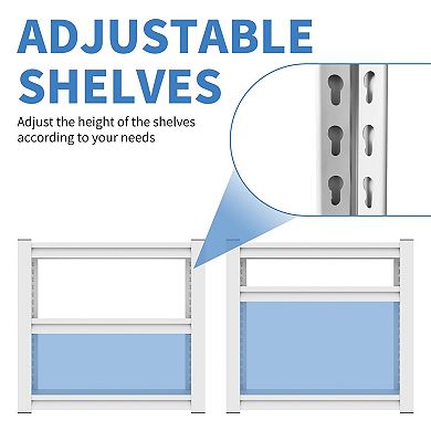 VIYET - 31.5H 3-Tier Heavy Duty Garage Shelving - 1200lbs Capacity
