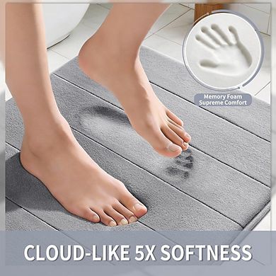 Bath Mat, Soft Absorbent, Non-Slip Quick-Dry Rug