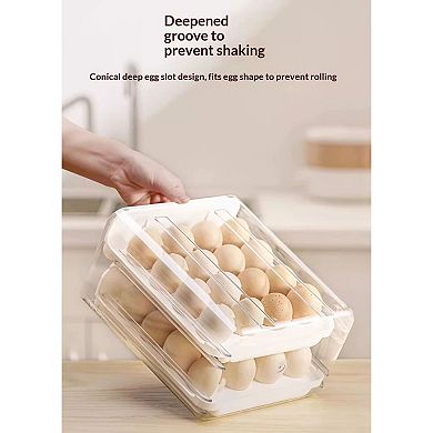 Stackable Egg Holder Drawer for Refrigerator - Stores up to 32 Eggs