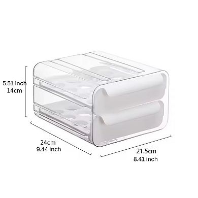 Stackable Egg Holder Drawer for Refrigerator - Stores up to 32 Eggs