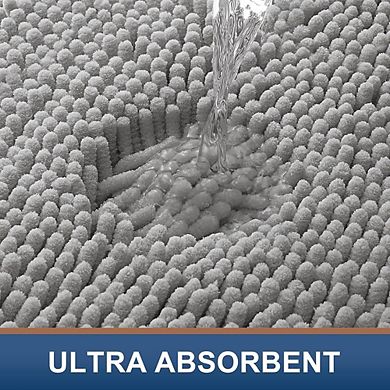 Bath Rug Set, Soft Absorbent, Non-Slip Rubber Backing, Washable