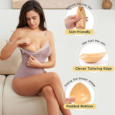 Double Sided Sticky Bra Inserts Reusable Push Up Lift Self Adhesive Bra Pads for Bikini Swimsuit Bra