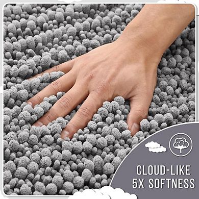 Chenille Bathroom Rug, Soft Absorbent, Non-Slip Quick-Dry Mat