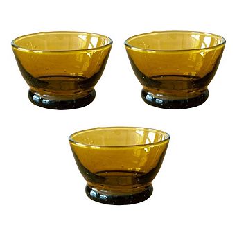 Moroccan Blown Glass Footed Nesting Bowl