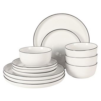 Gibson Home Oslo 12 pc Porcelain Plates and Bowls Set