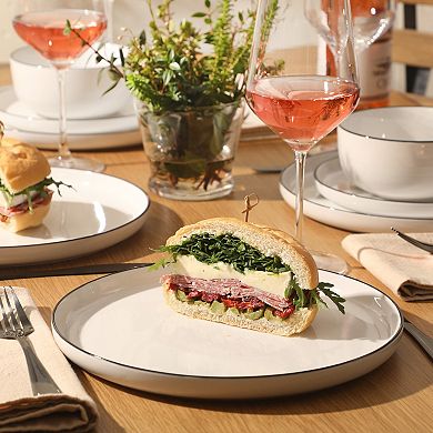 Gibson Home Oslo 12 Piece Porcelain Plates and Bowls Set