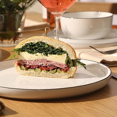 Gibson Home Oslo 12 Piece Porcelain Plates and Bowls Set