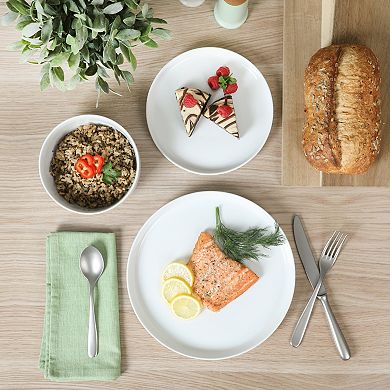 Gibson Home Rothernberg 18 Piece Stackable Porcelain Plates and Bowls Dinnerware Set