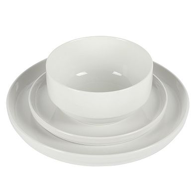 Gibson Home Rothernberg 18 Piece Stackable Porcelain Plates and Bowls Dinnerware Set