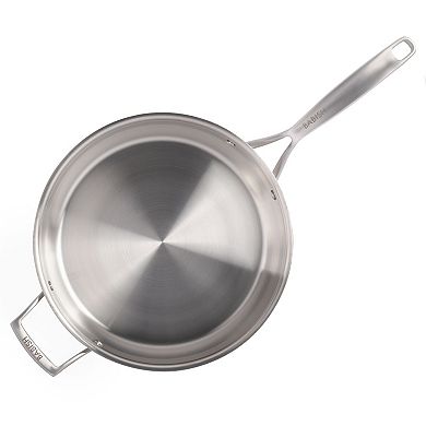 Babish 5 Quart Tri-Ply Stainless Steel Professional Grade Saute Pan withLid