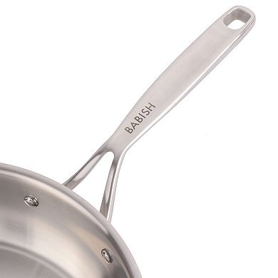 Babish 5 Quart Tri-Ply Stainless Steel Professional Grade Saute Pan withLid