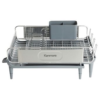 Kenmore Loxdell Expandable Full Size Rust Resistant Dish Rack with Drain Board