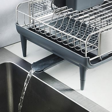 Kenmore Loxdell Expandable Full Size Rust Resistant Dish Rack with Drain Board