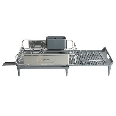 Kenmore Loxdell Expandable Full Size Rust Resistant Dish Rack with Drain Board