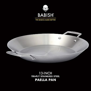 Babish 13 Inch Triply Stainless Steel Paella Pan